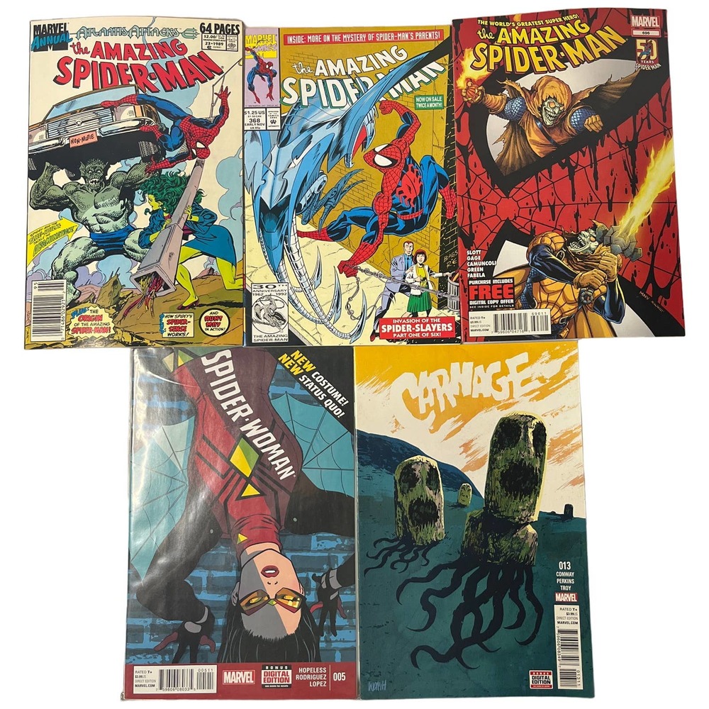 Marvel Comics - Spider-Man, Carnage, Spider-Woman, Set of 5